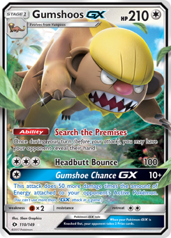 Pokemon Sun & Moon Gumshoos-GX - 110