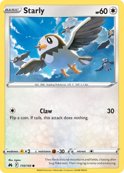 Pokemon Crown Zenith Starly - 110