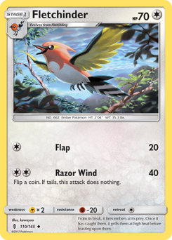 Pokemon Guardians Rising Fletchinder - 110