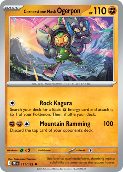 Pokemon Destined Rivals Cornerstone Mask Ogerpon - 111