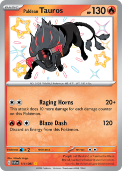 Pokemon Paldean Fates Paldean Tauros - 111