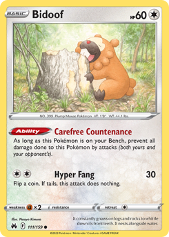 Pokemon Crown Zenith Bidoof - 111