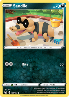 Pokemon Silver Tempest Sandile - 111