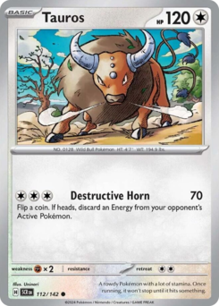 Pokemon Stellar Crown Tauros - 112