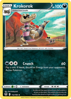 Pokemon Silver Tempest Krokorok - 112
