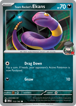 Pokemon Destined Rivals Team Rocket's Ekans - 112