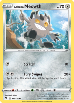 Pokemon Vivid Voltage Galarian Meowth - 112