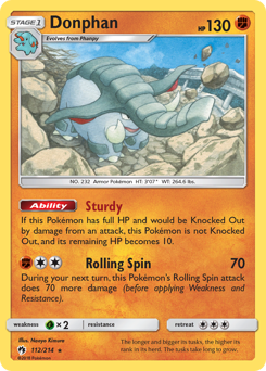 Pokemon Lost Thunder Donphan - 112