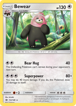 Pokemon Sun & Moon Bewear - 112