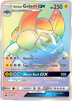 Pokemon Crimson Invasion Alolan Golem-GX - 113