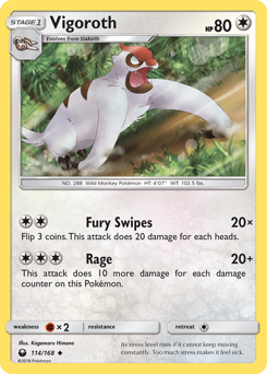 Pokemon Celestial Storm Vigoroth - 114