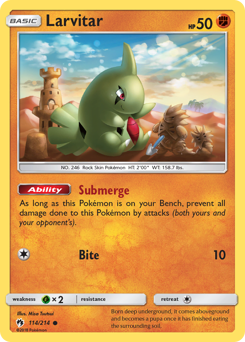 Pokemon Lost Thunder Larvitar - 114