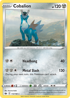 Pokemon Chilling Reign Cobalion - 114