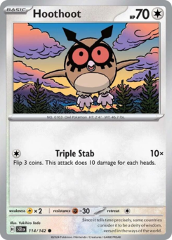 Pokemon Stellar Crown Hoothoot - 114