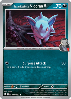Pokemon Destined Rivals Team Rocket's Nidoran♀ - 114
