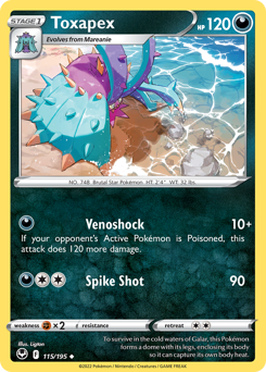 Pokemon Silver Tempest Toxapex - 115