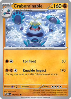 Pokemon Obsidian Flames Crabominable - 115