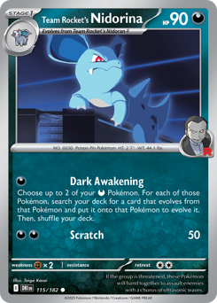 Pokemon Destined Rivals Team Rocket's Nidorina - 115
