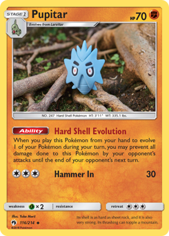 Pokemon Lost Thunder Pupitar - 116