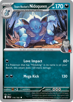 Pokemon Destined Rivals Team Rocket's Nidoqueen - 116