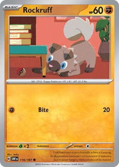 Pokemon Obsidian Flames Rockruff - 116