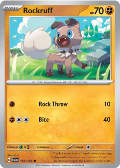 Pokemon Paldea Evolved Rockruff - 116