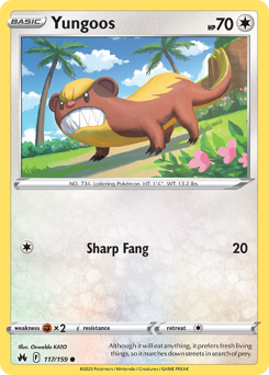 Pokemon Crown Zenith Yungoos - 117