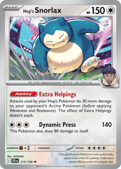 Pokemon Journey Together Hop's Snorlax - 117