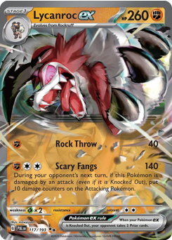Pokemon Paldea Evolved Lycanroc ex - 117