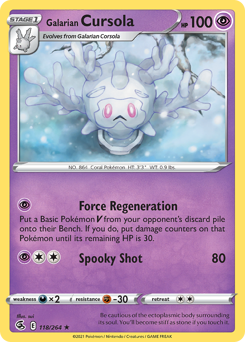 Pokemon Fusion Strike Galarian Cursola - 118