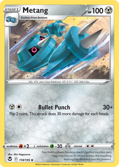 Pokemon Silver Tempest Metang - 118