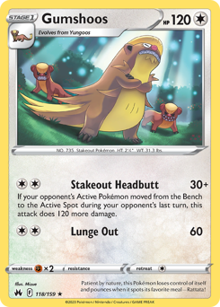 Pokemon Crown Zenith Gumshoos - 118