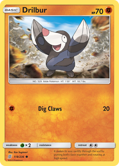 Pokemon Unified Minds Drilbur - 118