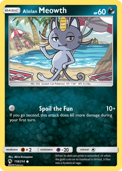 Pokemon Lost Thunder Alolan Meowth - 118
