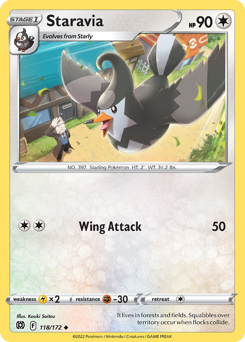 Pokemon Brilliant Stars Staravia - 118