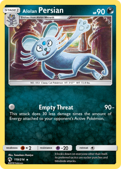 Pokemon Lost Thunder Alolan Persian - 119