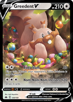 Pokemon Crown Zenith Greedent V - 120