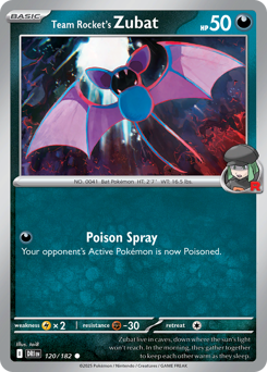 Pokemon Destined Rivals Team Rocket's Zubat - 120