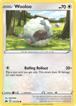 Pokemon Crown Zenith Wooloo - 121