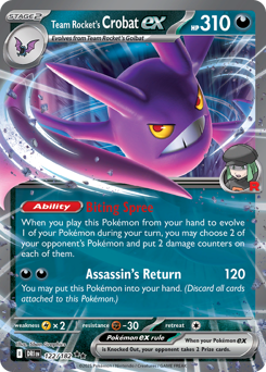 Pokemon Destined Rivals Team Rocket's Crobat ex - 122