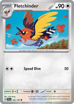 Pokemon Stellar Crown Fletchinder - 122