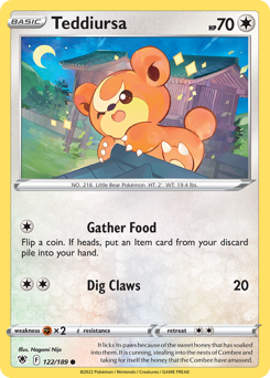 Pokemon Astral Radiance Teddiursa - 122