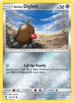 Pokemon Lost Thunder Alolan Diglett - 122
