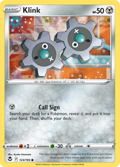 Pokemon Silver Tempest Klink - 123