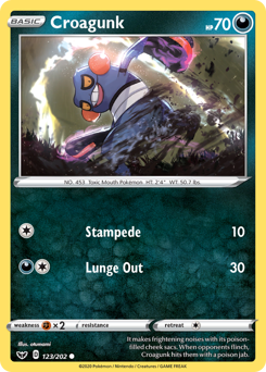 Pokemon Sword & Shield Croagunk - 123