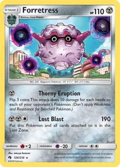 Pokemon Lost Thunder Forretress - 124
