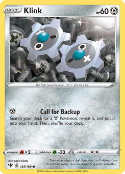 Pokemon Darkness Ablaze Klink - 125