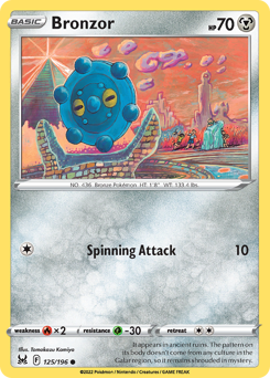 Pokemon Lost Origin Bronzor - 125