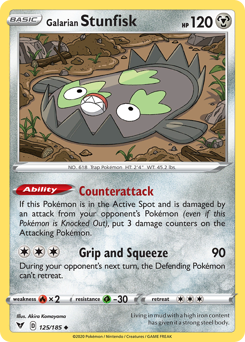 Pokemon Vivid Voltage Galarian Stunfisk - 125