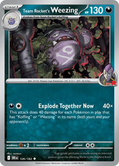 Pokemon Destined Rivals Team Rocket's Weezing - 126